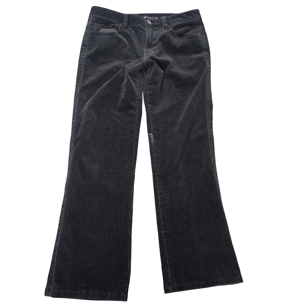 Calvin Klein Jeans Corduroy Straight Leg Pants Women's Size 8 Black Mid Rise